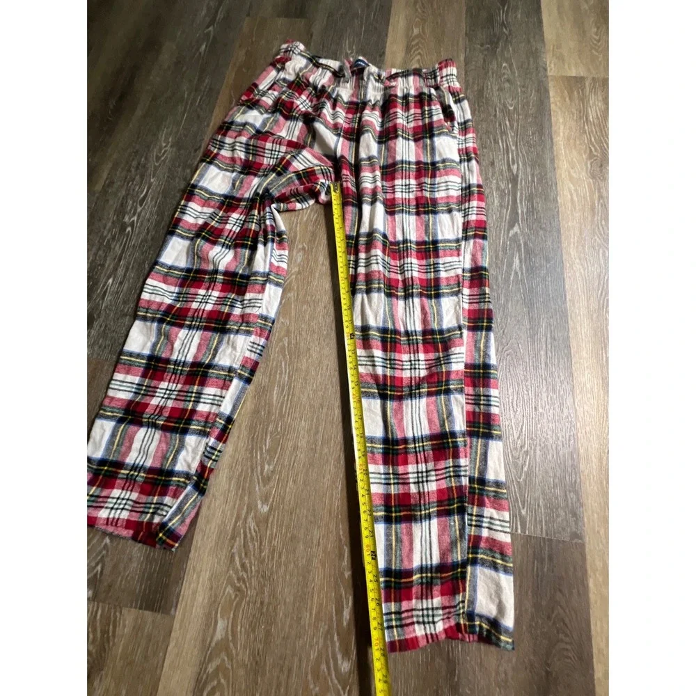 Old Navy Pajama Pants Mens Large Red White‎ Blue Plaid Drawstring Lounge Pockets